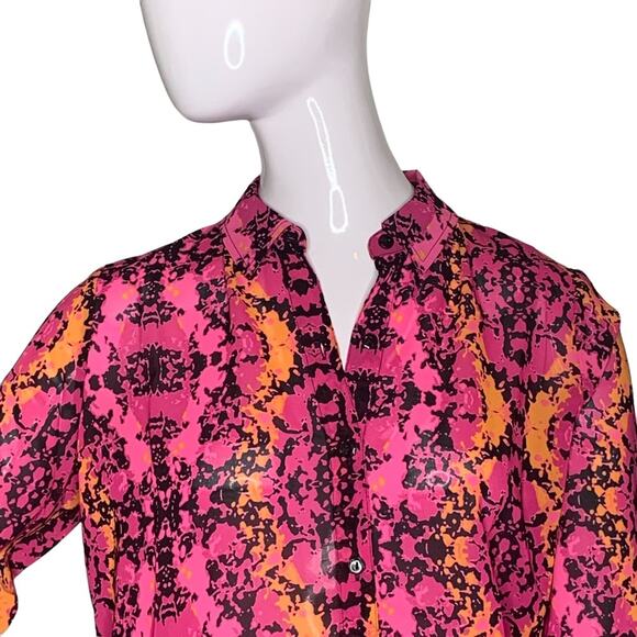 Lamour Nanette Lepore Sheer NWOT Top Size S Long Sleeve Button Down - Picture 3 of 13